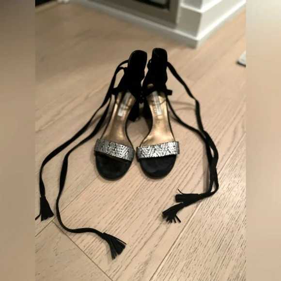 Cynthia Vincent Lace Up Sandals with Suede Tassels - Picture 4 of 6